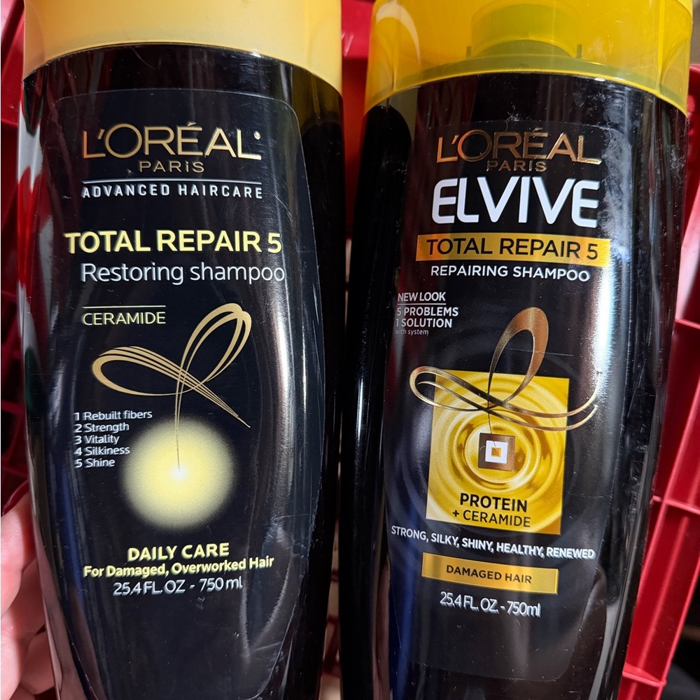 L'Oreal Total Repair 5 Shampoo Duo - Black and Yellow
